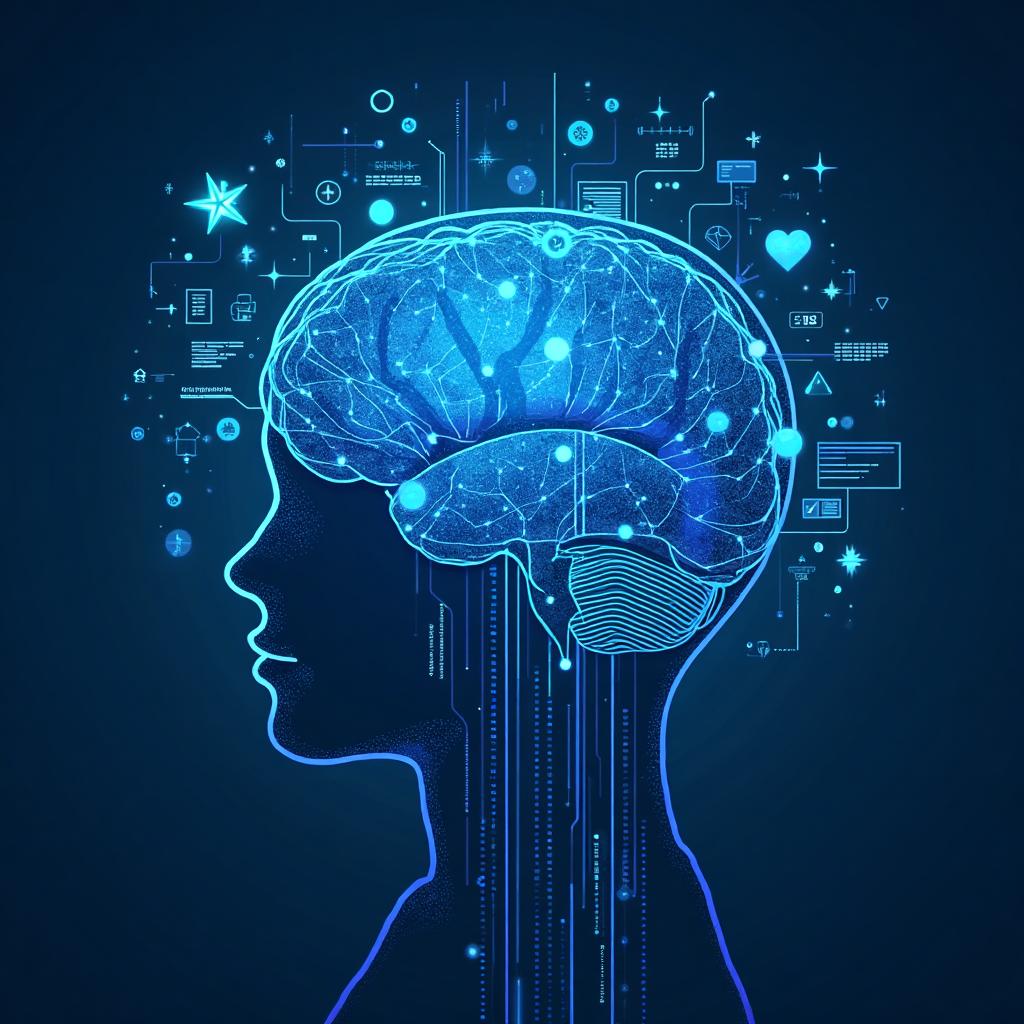 Brain growth and neuroplasticity illustration