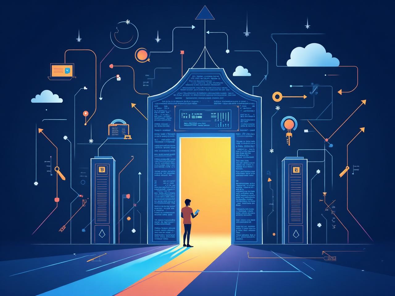 Digital literacy and future technology illustration